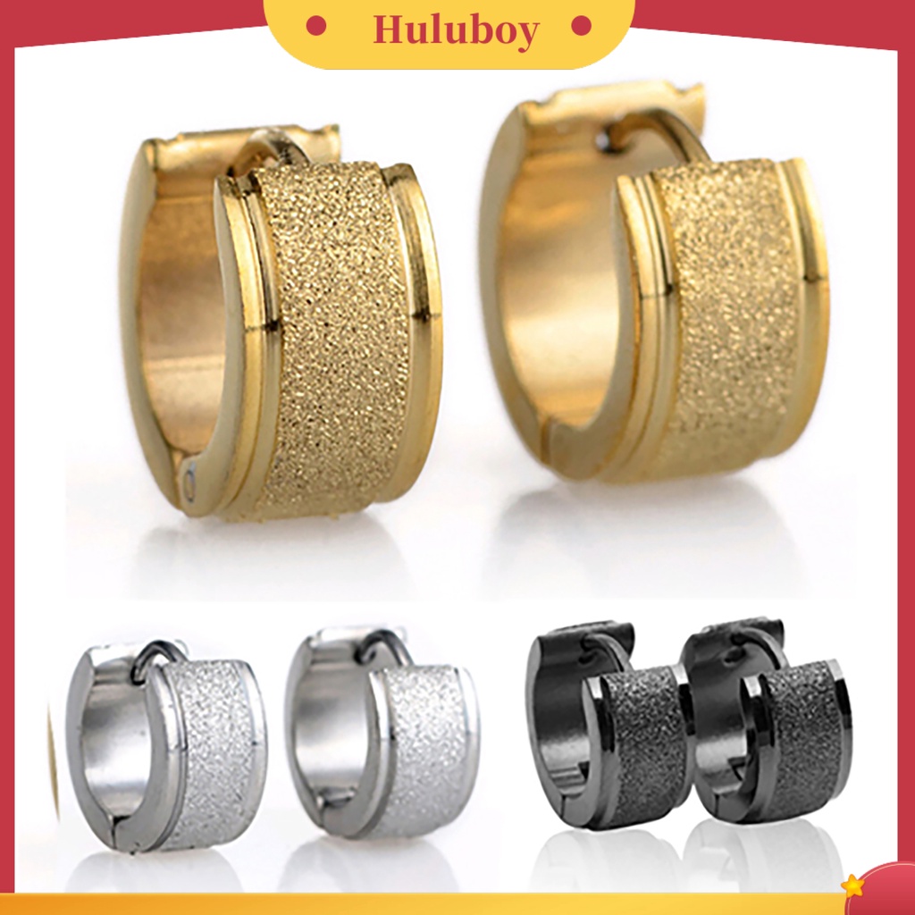 {Ready Stock} 1pasang Anting Hoop Huggie Anting Telinga Tusuk Baja Titanium Pria Wanita