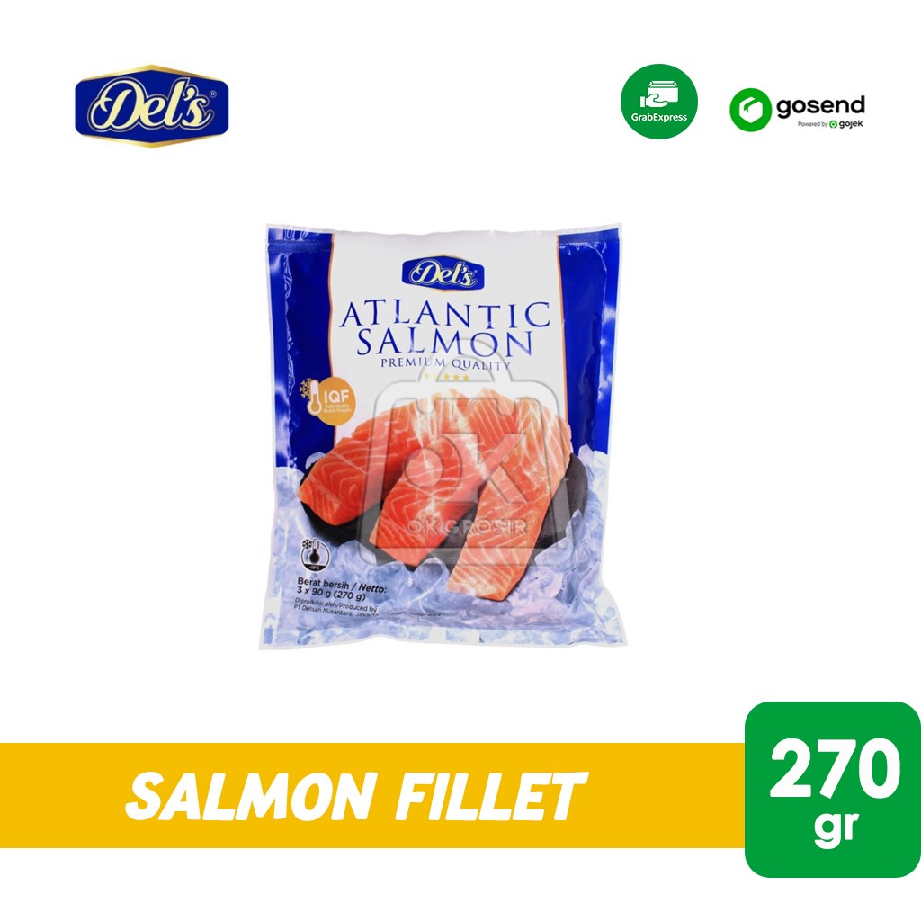 

Salmon Fillet Frozen Atlantic Del's 270gr (KHUSUS INSTANT)