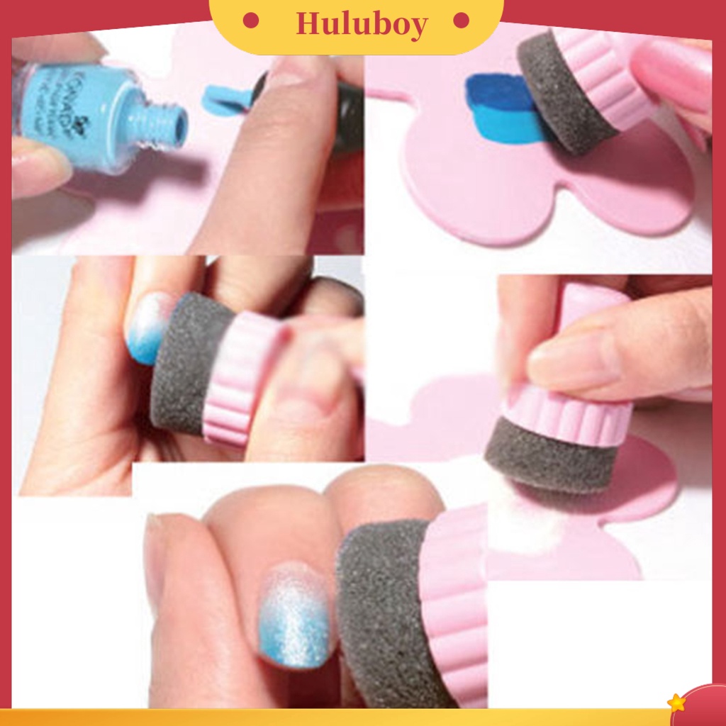 {In Stock} 1Set Spons Spons Lembut Nail Art Ringan Reusable Ramah Kulit Untuk Rumah