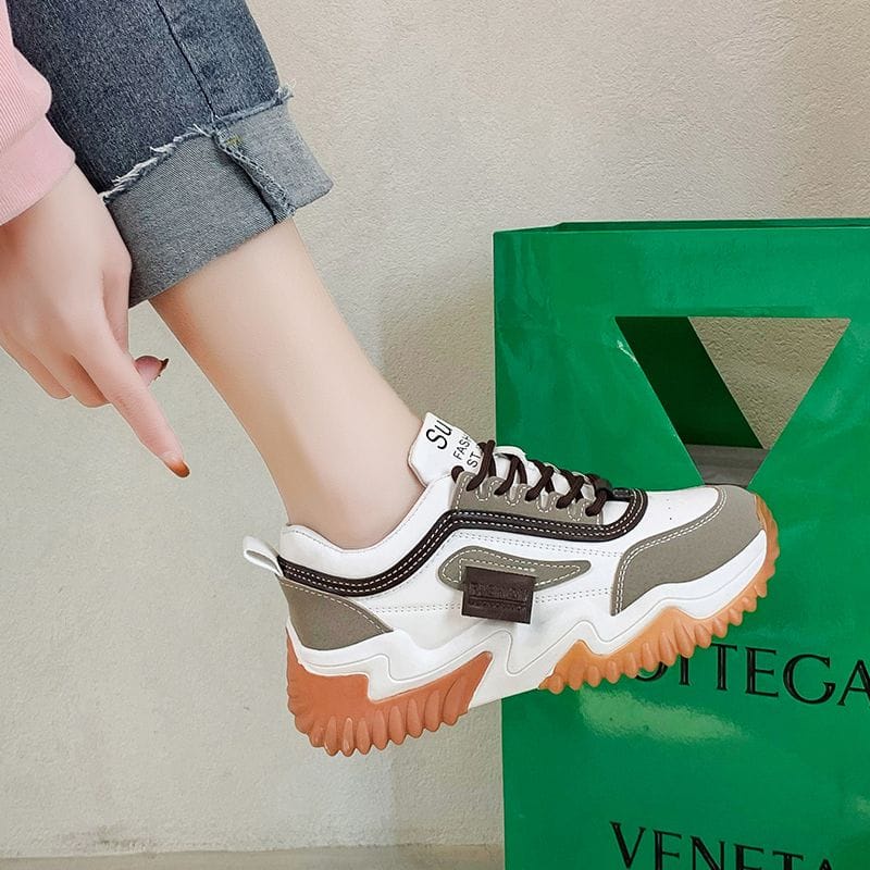 TOPGROSIR &quot;FREE BOX&quot;  LV0288 Sepatu Sneakers Wanita Korea Import Fashion Kasual Motif SURP Kekinian