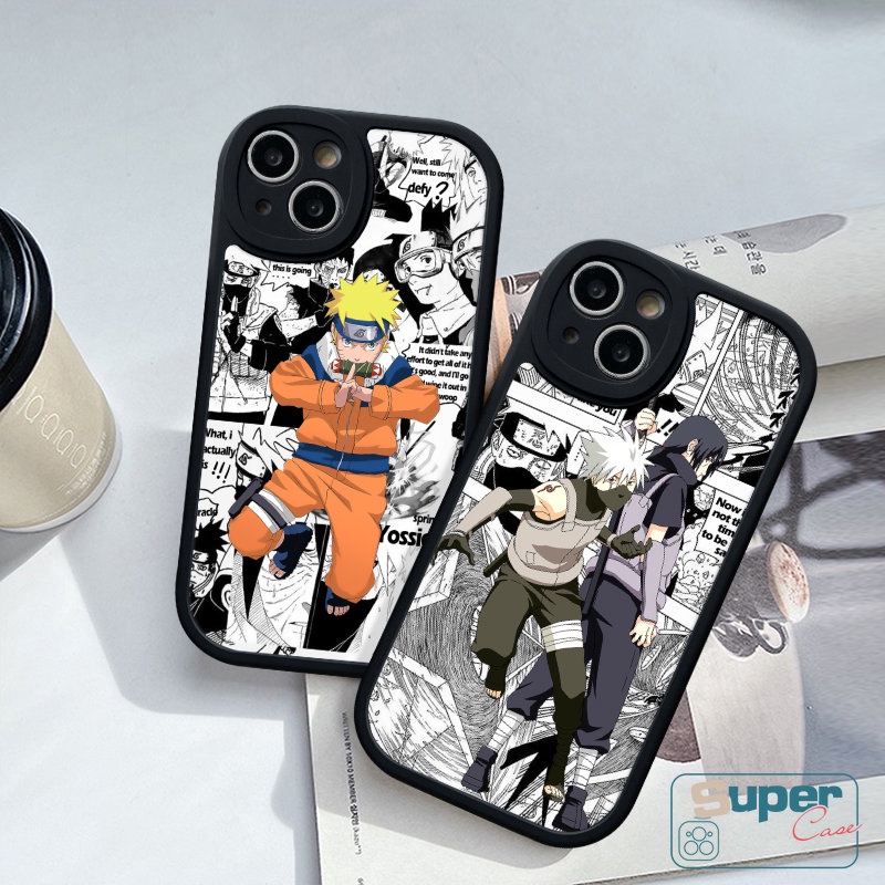 Kartun Doodle Soft Case Kompatibel Untuk iPhone 7Plus 8Plus 11 13 14 12 Pro Max XR 6 6s 7 8 plus X XS Max SE 2020 Fashion Naruto Keren Tpu Shockproof Phone Case Cover