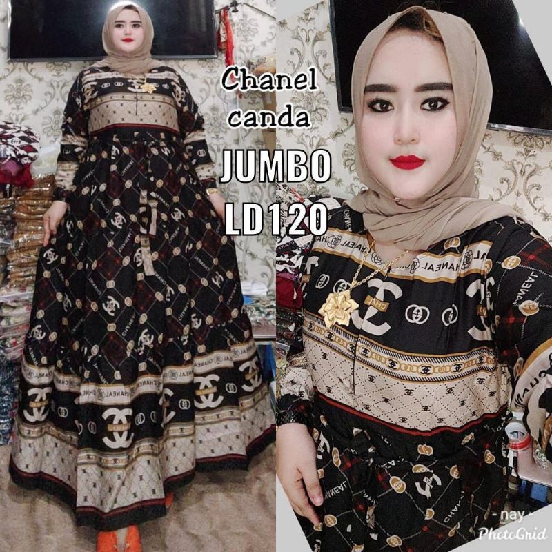 Ready Stock ✅ Dress Lebaran Gamis Chanel Chanda Terkini / Gamis Syega Ruffle Moscrepe Gamis Sogan Ga