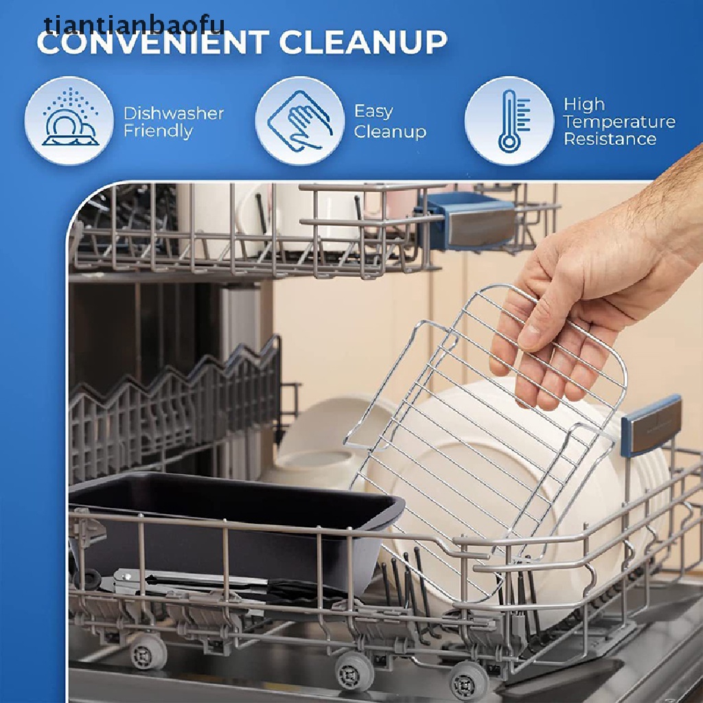 [tiantianbaofu] Air Fryer Rack Double Basket Air Fryers Stainless Steel Grill Holder Air Fryer Aksesoris Rak Masak Rak Roti Bakar Untuk Butik Oven