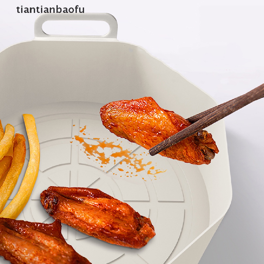 [tiantianbaofu] 17cm Air Fryer Silicone Pot Reusable Non-Stick Oven Baking Tray Baking Butik