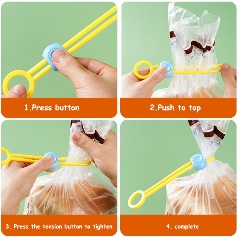 Sealer Pengawet Makanan Serbaguna/Snack Klip Penyegel Segar Tahan Lembab/Reusable Kitchen Sealing Binding Rope Organizer