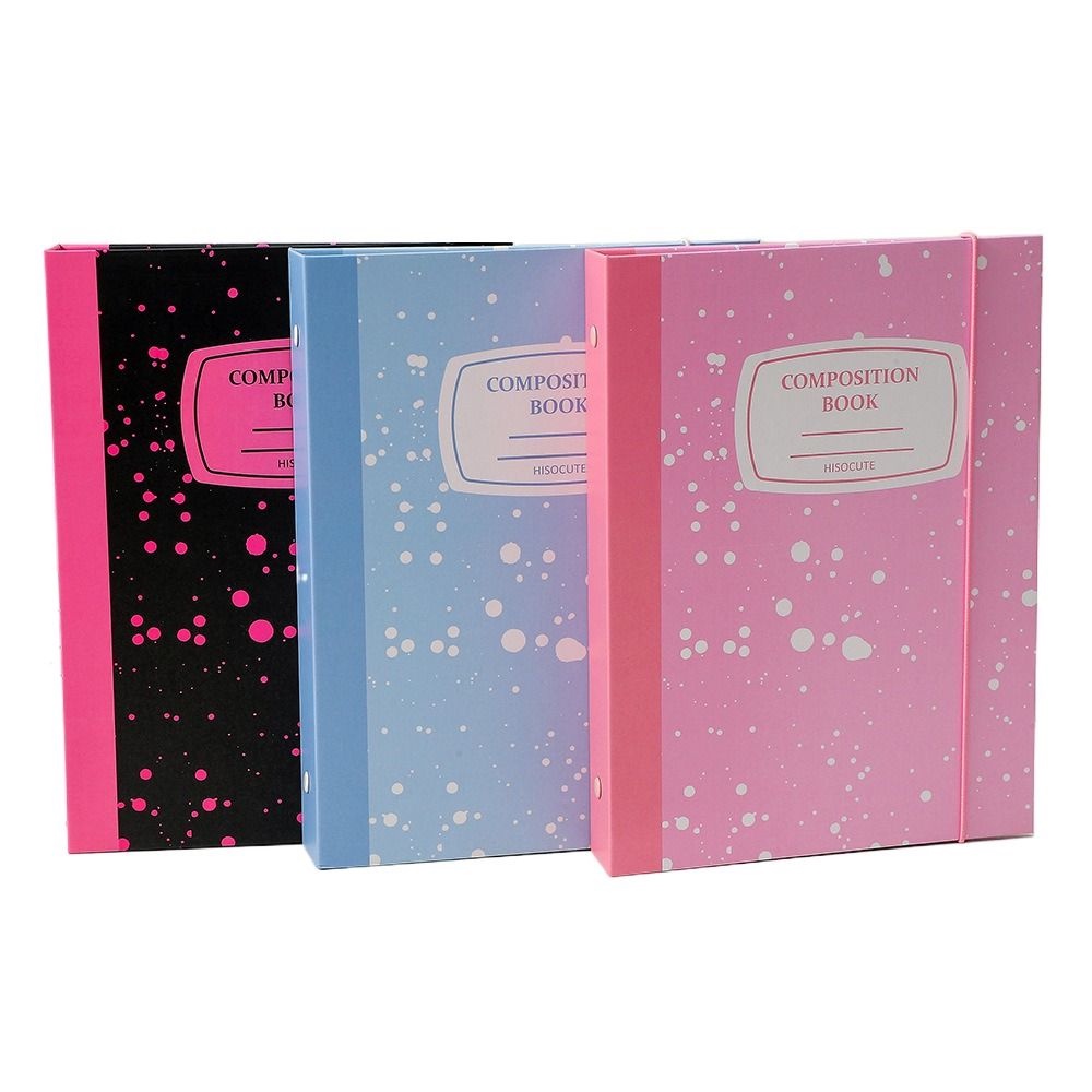 Lanfy Photocard Collect Book School Supply Alat Tulis Jounral Cover A5 Binder Splash-ink Chasing Stars Card Holder