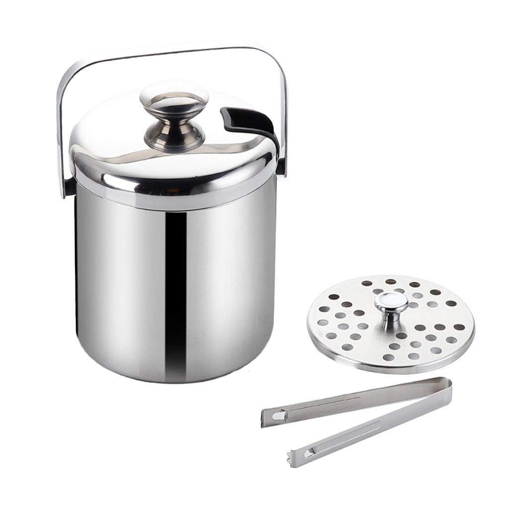 1 3 /3 0L Ice Bucket Chilling Double Wall Saringan Handle Beer Champagne Wadah Es Ember Pendingin Stainless Steel