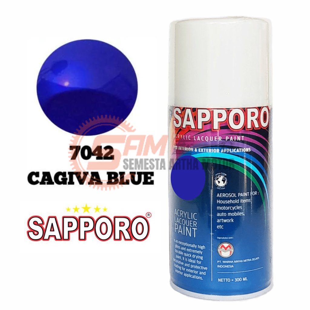 

Pilox Sapporo Cagiva Blue 7042 Cat Semprot 300ml Pilok Biru Aerosol Spray