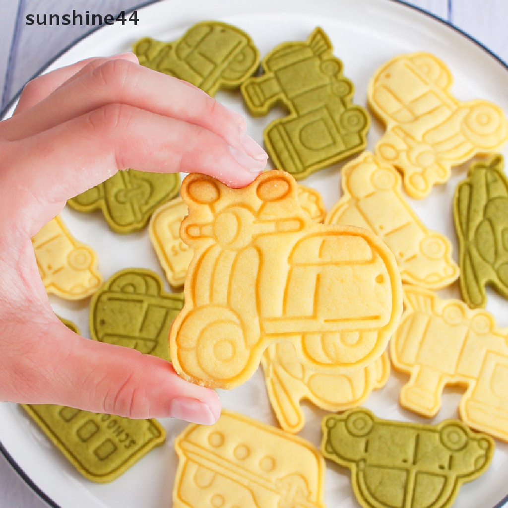 Sunshine 8Pcs Cetakan Biskuit Transportasi Cetakan Kue Kering Cookie Cutters Cake Decorag ID