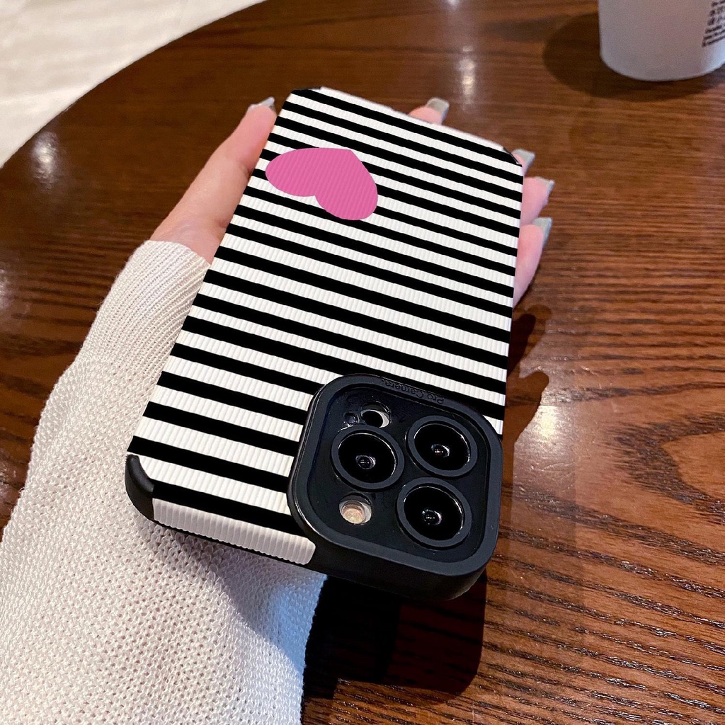 【Love】Lamb Skin Pretty Soft Case for IPhone 6S 7 Plus 8 Plus X XS XR XS Max iPhone 11 13 12 14 PRO Max ip 11 14 Plus Mini beautiful goodly Phone Case for Women Girl Striped Heart