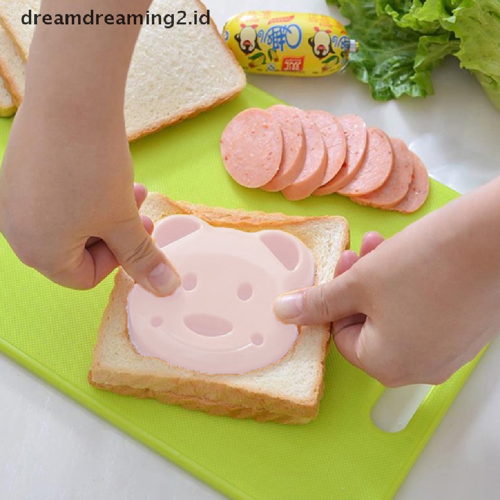(hot) Cetakan Sandwich Cetakan Roti Bentuk Beruang Cake Biskuit Embos Device Cutter//