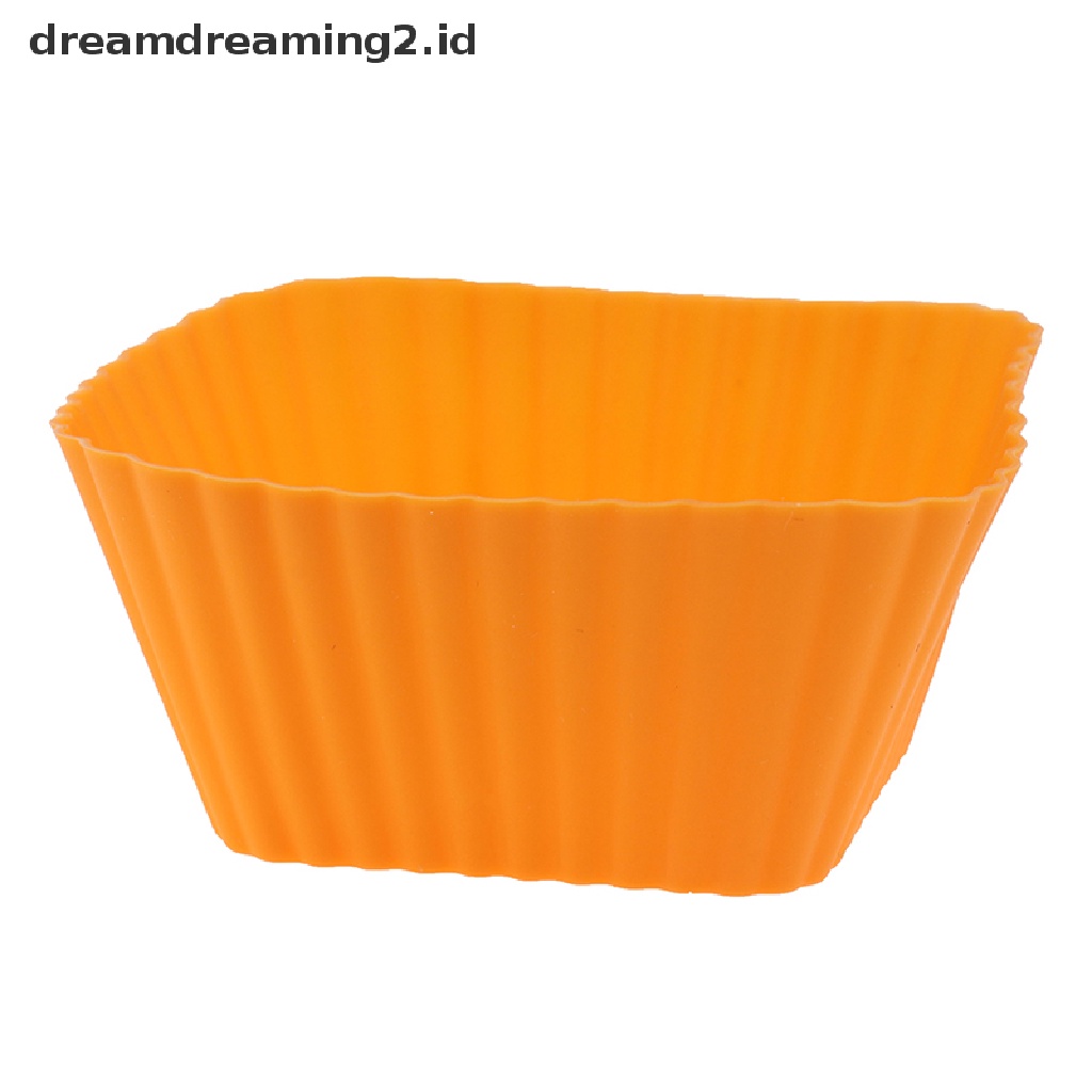 (hot) 1/6pcs 7cm Cetakan Puding Jelly Berbentuk Persegi Cetakan Muffin Cake Cup Silicone//