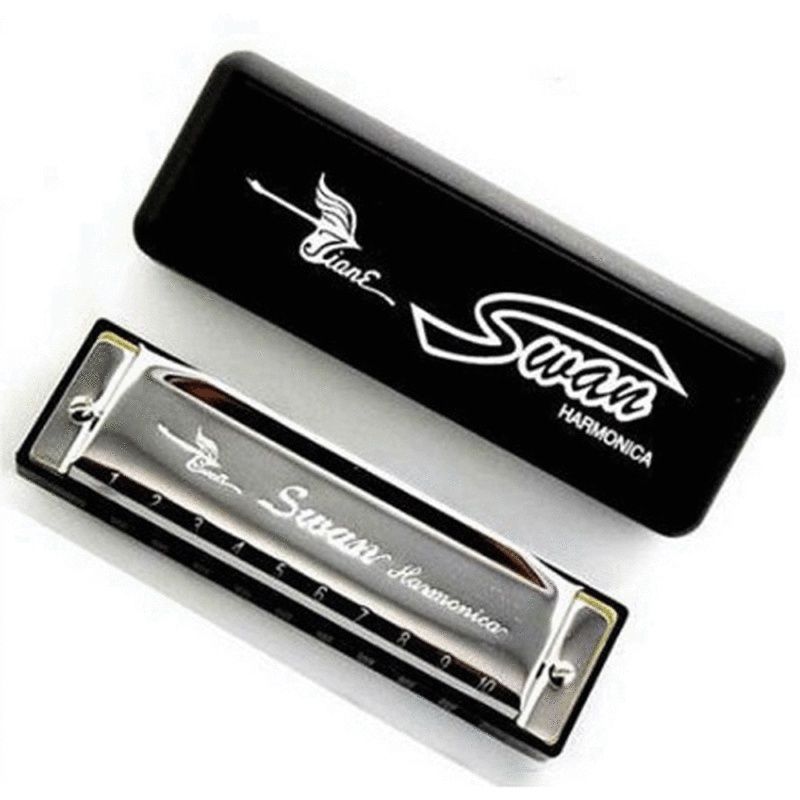 Alat Musik Tiup Harmonika SWAN Harmonica 10 Hole lubang 20 Nada C Diatonik Mini