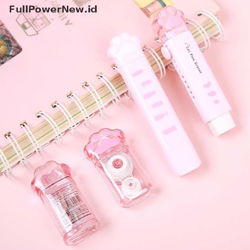 Power 6Pcs Set Alat Tulis Anak Kaki Kucing Kreatif Cakar Kucing Pensil Sharpener Eraser Set ID