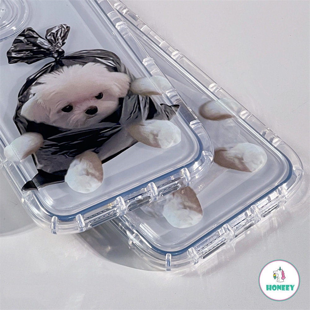 IPHONE Ins Lucu Indah Kucing Anjing Casing Ponsel Transparan Untuk Iphone11 13 12 14 Pro Max Cute Air Bag Lembut Silikon Cover Bumper