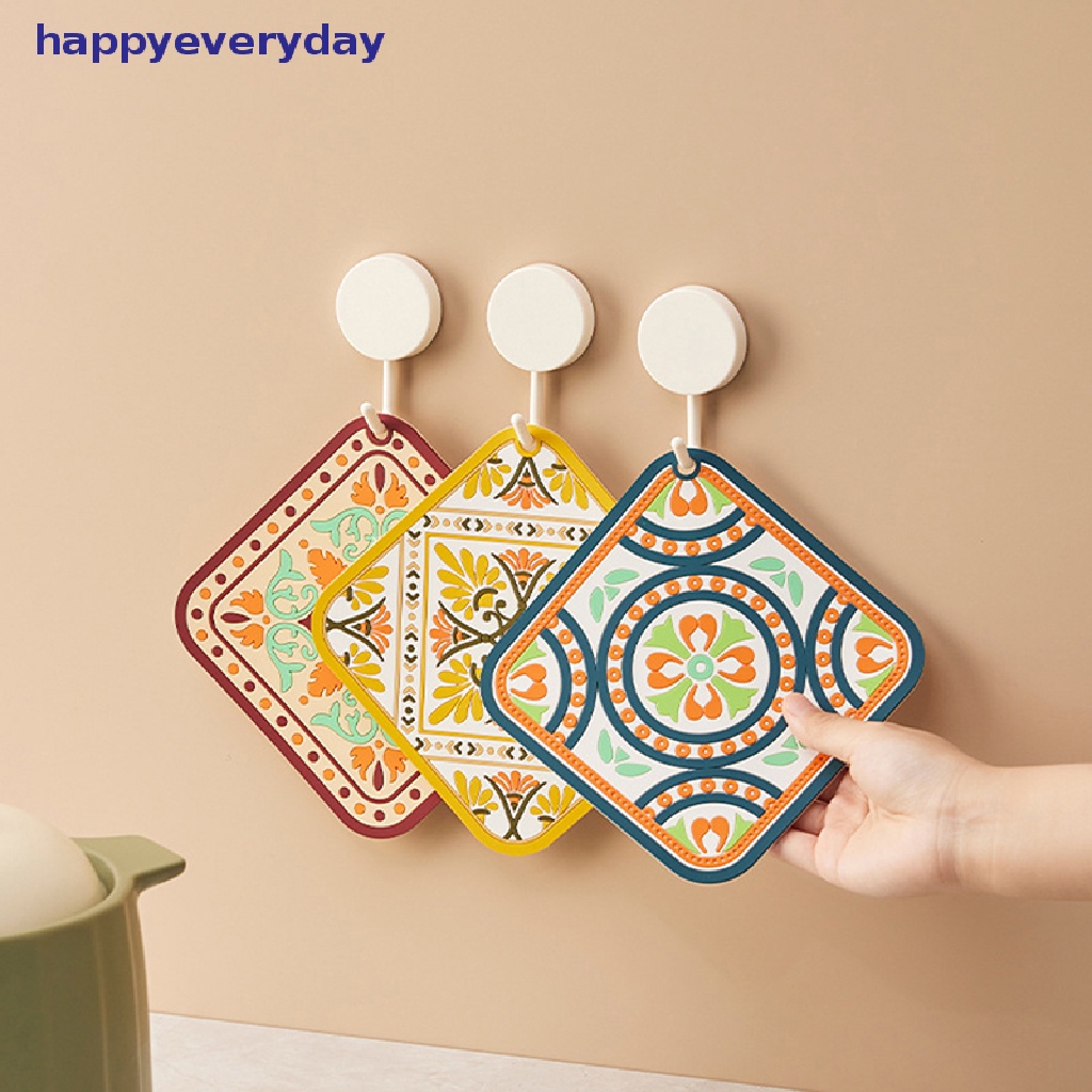 [happy] Tatakan Gelas Cangkir Retro Tahan Suhu Tinggi PVC Placemat Tatakan Tahan Air [ID]