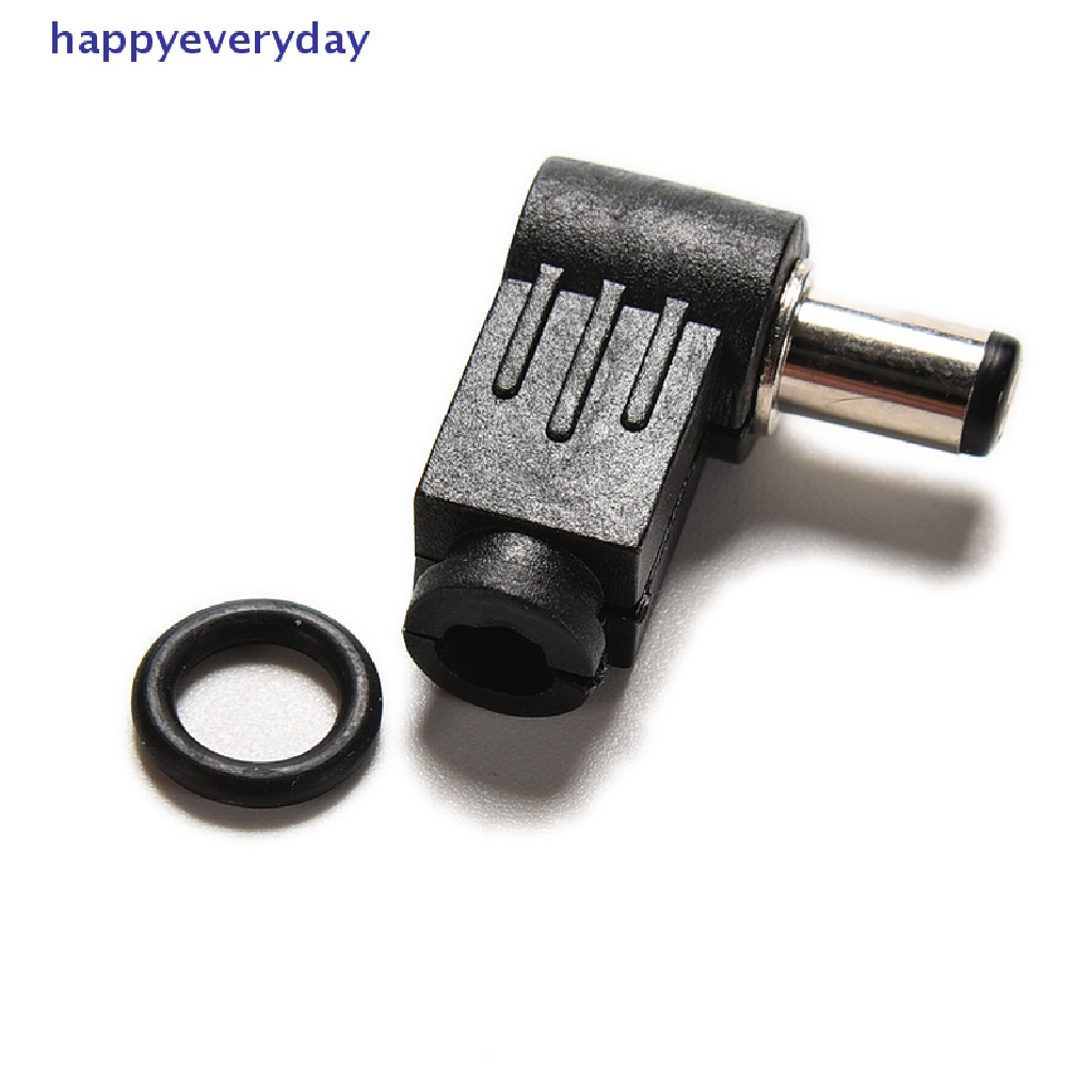 [happy] 10pcs Sudut Kanan 2.1x5.5mm 2.1mm DC Power Male Plug Solder Konektor Hitam [ID]