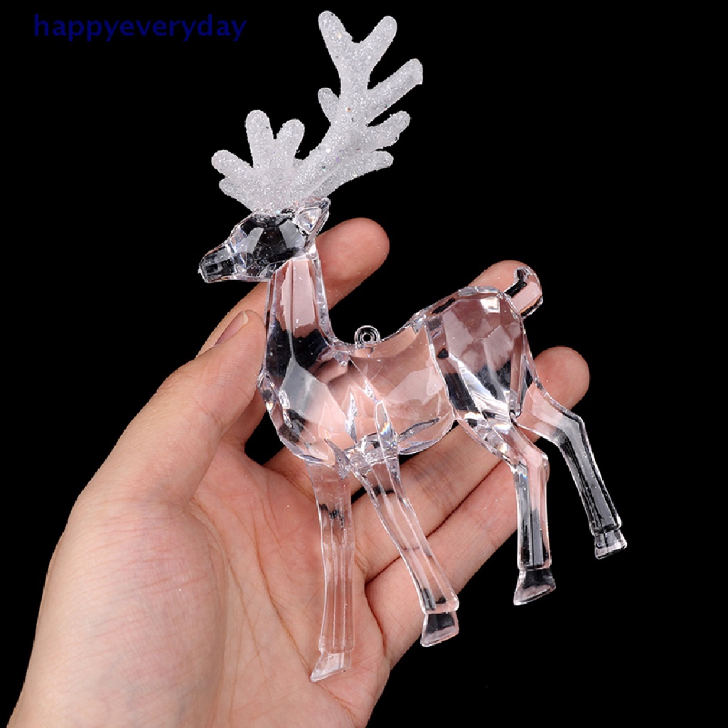 [happy] 1pc Hiasan Kue Elk Kristal Transparan Putih Mengkilap Untuk Perlengkapan Baking [ID]