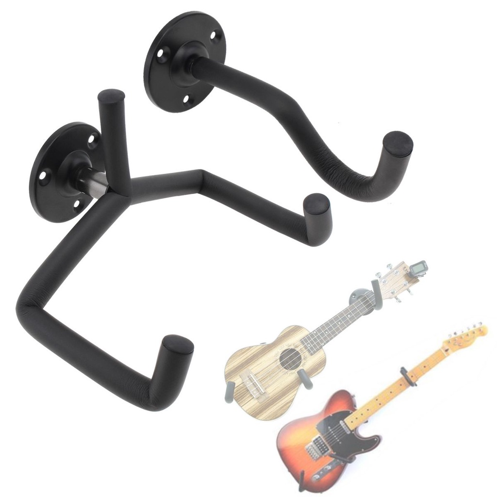 Bracket Holder Ukulele Gitar Elektrik Horizontal Tempel Dinding Dengan Set Sekrup, Gantungan Tipe Split Tahan Lama