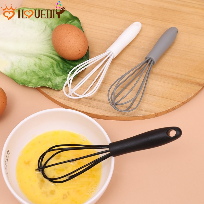 Mixer Kopi Minuman Susu Foamer Stirrer Mixer Non-Slip Mudah Dibersihkan Pengocok Telur Silicone Whisk Mixer Mini Silicone Kocokan Stainless Steel Pengocok Telur Masak Dapur Baking Gadget