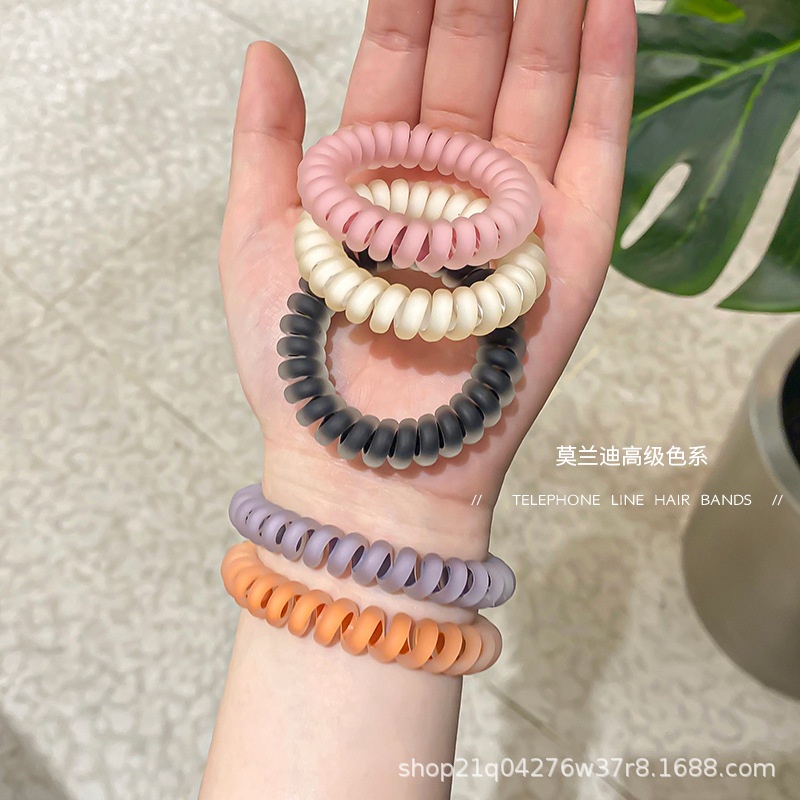 Warna Lingkaran Rambut Elastis Tinggi Karet Gelang Kepala Tali Korea Retro Perempuan Ikat Tali Rambut Dekorasi Kepala Head Rope