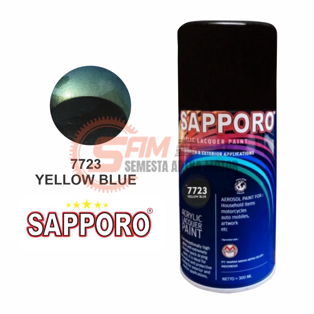 

Pilox Sapporo Yellow Blue 7723 Cat Semprot Bunglon Khameleon 3D 300ml Pilok Metal Aerosol Spray