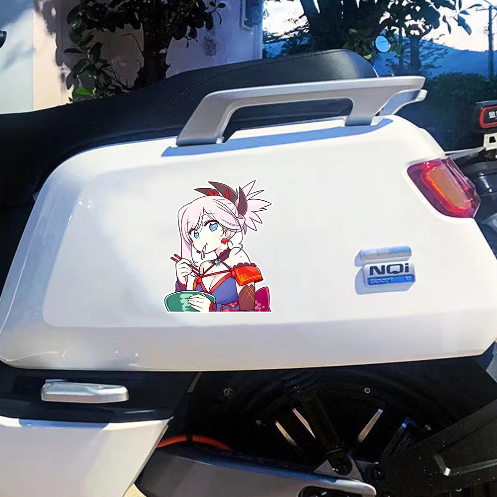 1pcs Gadis Musik Pop Kartun Anime Animasi Motor Body Helm Stiker Dekorasi Penutup Mobil Elektrik Gores Mempercantik Stiker