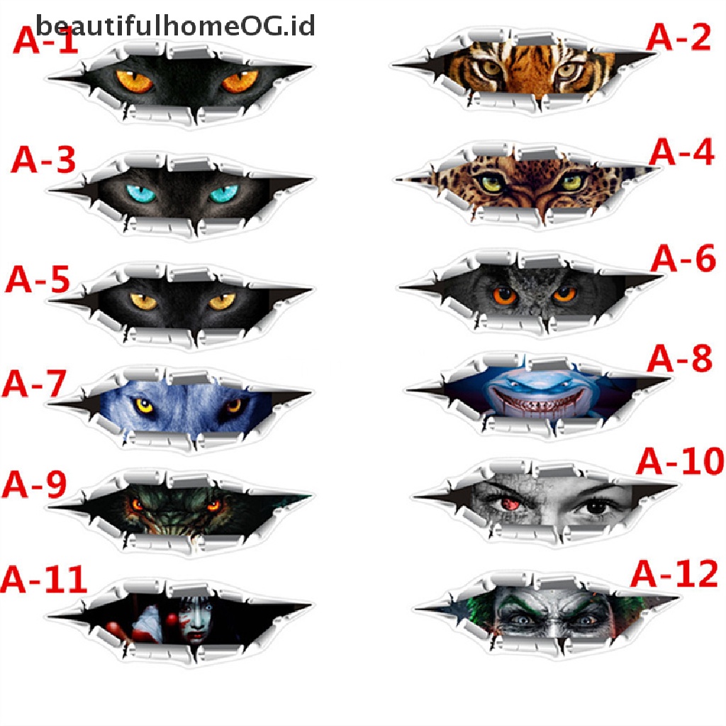 // Lebaran// Sale 3D Car Styling Mata Kucing Lucu Pengintip Stiker Mobil Sarung Anti Air Untuk Mobil **