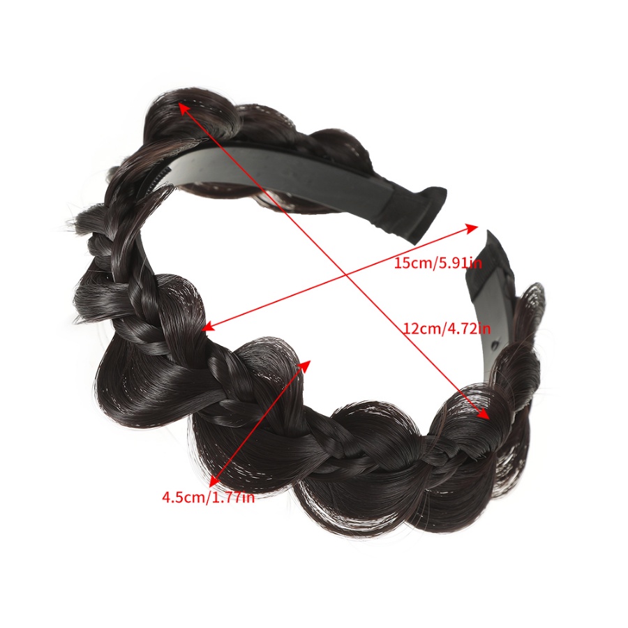 Wig Korea Kepang Bando Gadis Twist Alami Wig Rambut Band Aksesoris Rambut