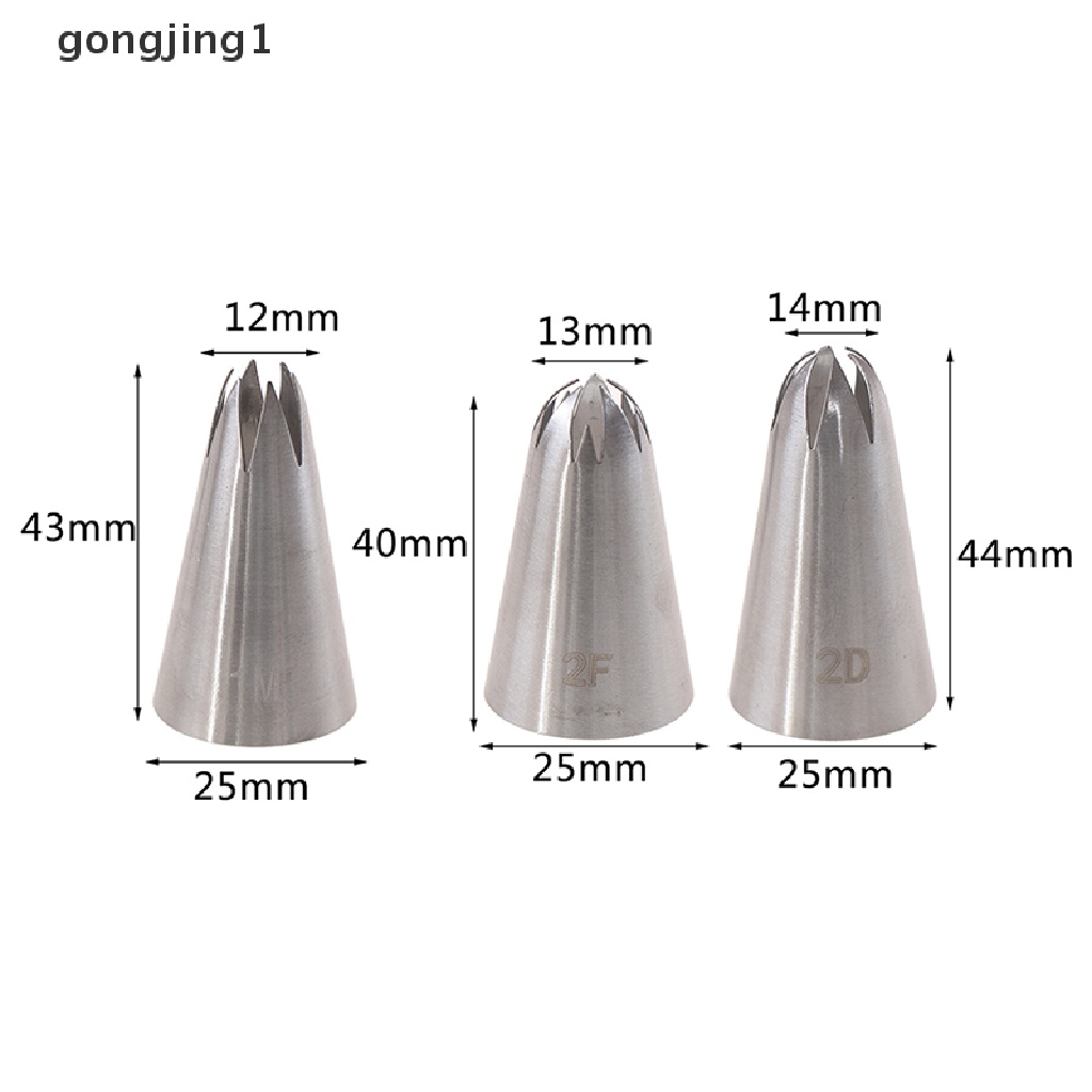 Ggg 1Set Medium Icing Piping Pastry Nozzle Tips Alat Baking Nozel Stainless Steel ID