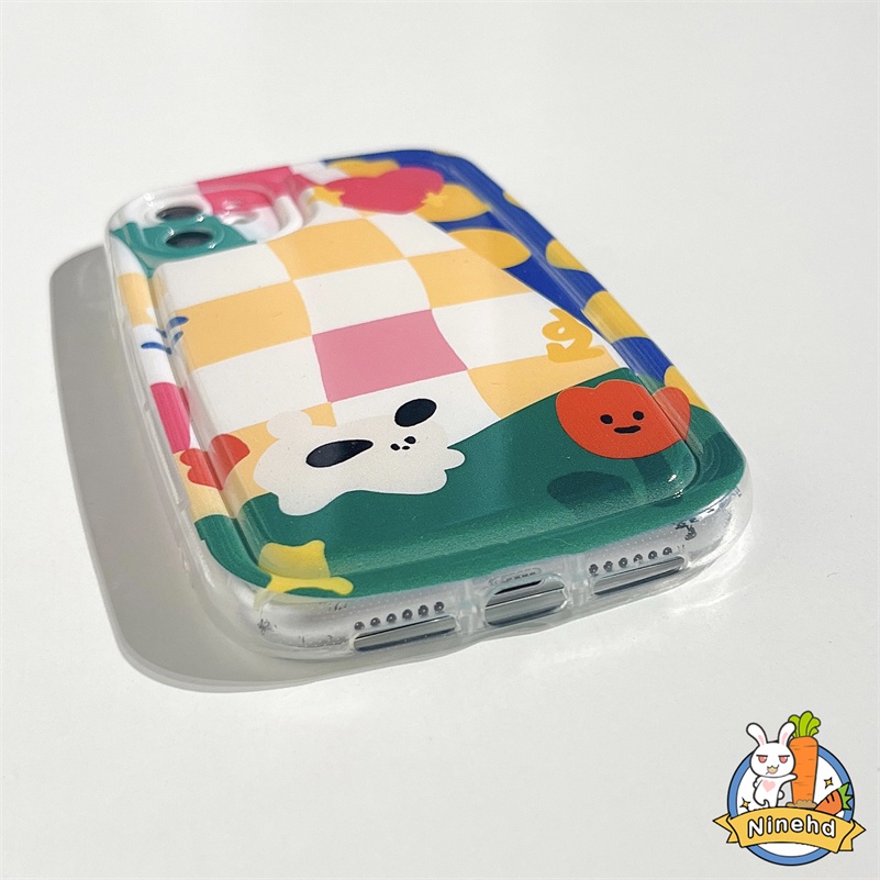 Redmi 12C A1 A1+ 10C 10A 10 9A 9C 9T Redmi Note 11 11s 10 10s 9 9s Pro Xiaomi 11 Lite Poco X3 Pro NFC Lucu Cute Kartun Badut Kontras Warna Checker Phone Case Shockproof Cover Pelindung