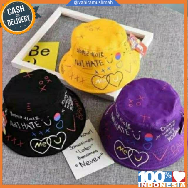 TOPI BUCKET DEWASA KOREA SABLON TOPI BUCKET MURAH bucket korean topi bucket bolak balik fisherman badas