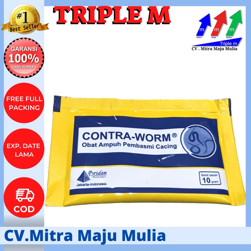 CONTRAWORM 10gr Isi 50 sachet -  Ampuh mengatasi cacing pada Hewan