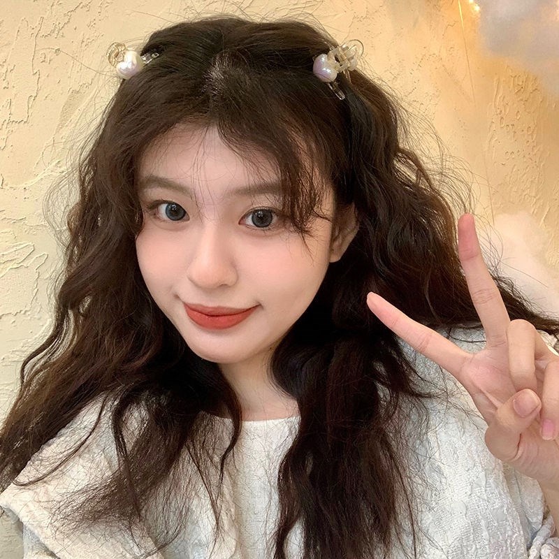 We Flower 1PC Korea Lucu Mutiara Hati Mini Rambut Mengepang Cakar Klip Untuk Wanita Gadis Ins Trendi Kecil Bulat Rambut Jepit Rambut Elegan Aksesoris Styling Rambut