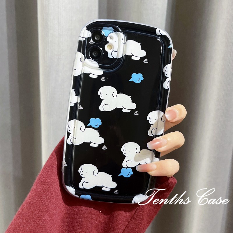 Kompatibel Untuk IPhone14 13 12 11 Pro Max8 7 6 6s Plus X Xr Xs Max SE 2020 Tempat Sabun Puppy Putih Soft Cover