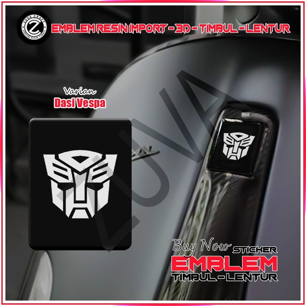 STIKER EMBLEM VESPA LOGO Autobots EMBLEM TIMBUL STIKER VESPA DASI VESPA VESPA RESIN LENTUR Vespa LX/