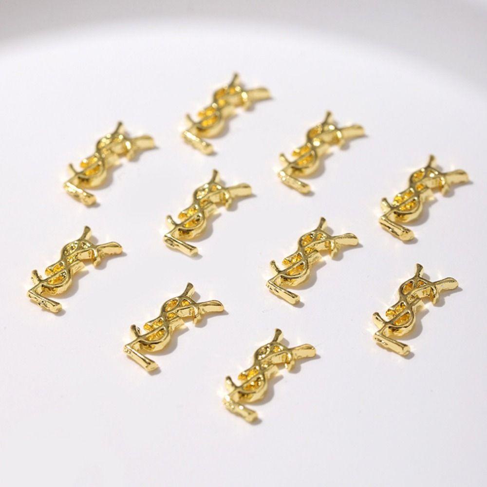 Augustina Nail Charms 10Pcs Gaya Perancis Hiasan Kuku Mewah Alloy Manicure Aksesoris