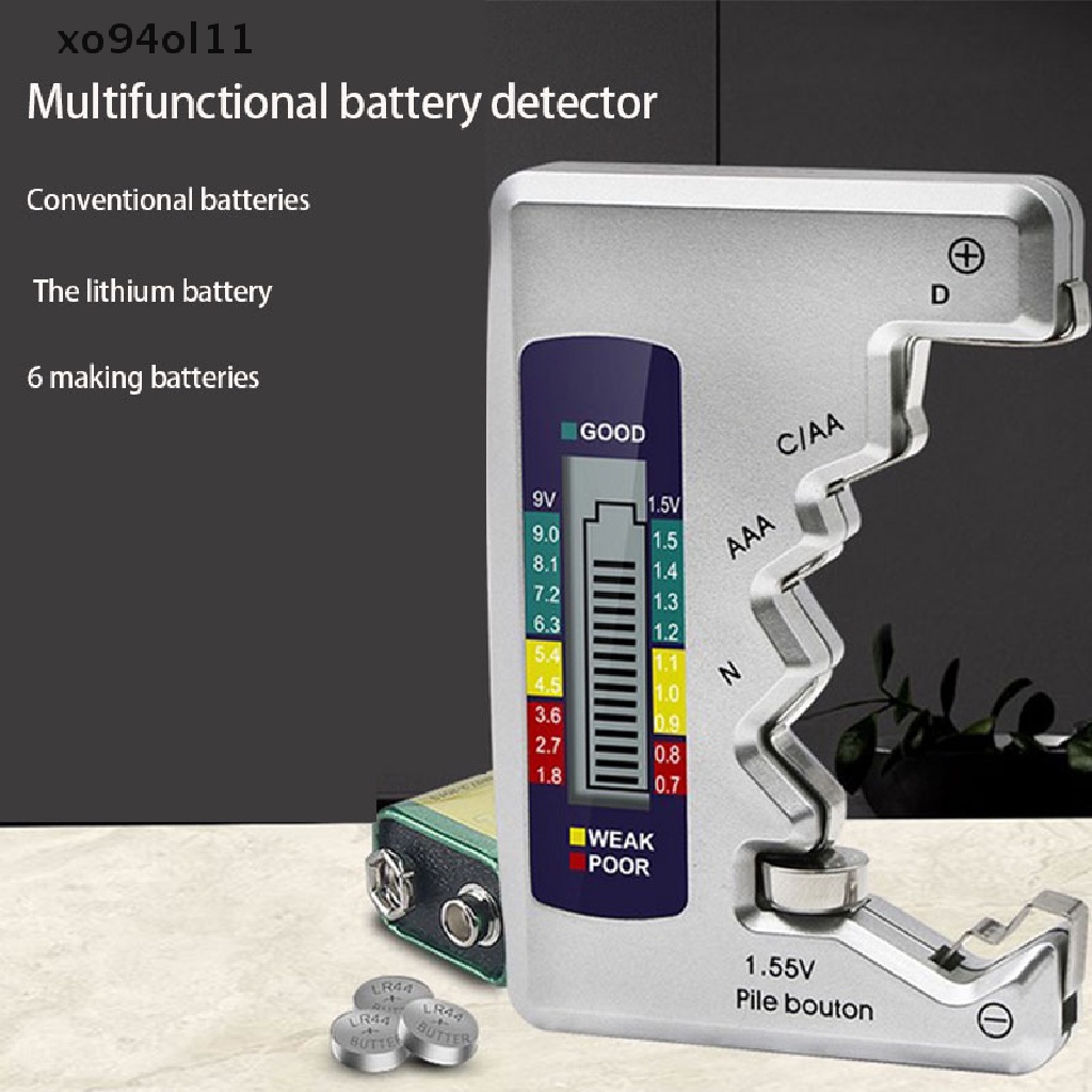 Xo Universal Digital LCD Tester Checker C D N AA Ce 9V 1.5V AAA Tombol OL