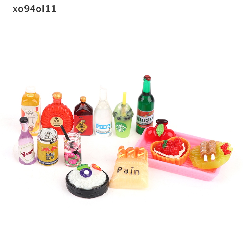 Xo 5Pcs1: 12rumah Boneka Botol Minum Mini Makanan Dessert Plate Pretend Play Mainan Dapur OL