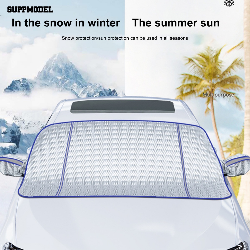 Suppmodel Aksesoris Otomatis Penutup Pelindung Matahari Untuk Mobil Frost Guard Penutup Kaca Depan Mobil Dengan Strip Reflektif