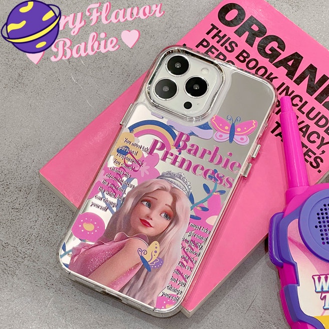 IPHONE Case Kartun Disney Princess Cocok Untuk Iphone14 13 12 11 Pro Max Electroplated Cover Pelindung Cermin Soft Casing