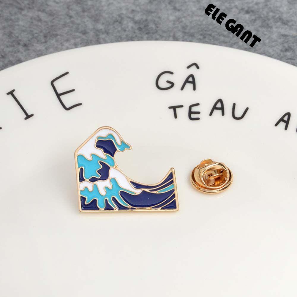 [Elegan] Gelombang Laut Bros Lucu Fashion Kerah Bros Kerah Bros Travel Commemorative Lapel Pin Bros Pin