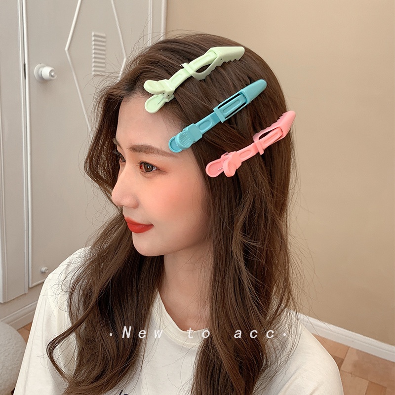 1pcs Hairdressing Seamless Hair Clip Poni Duckbill Buaya Klip Posisi Samping Untuk Penata Rambut Makeup Artis