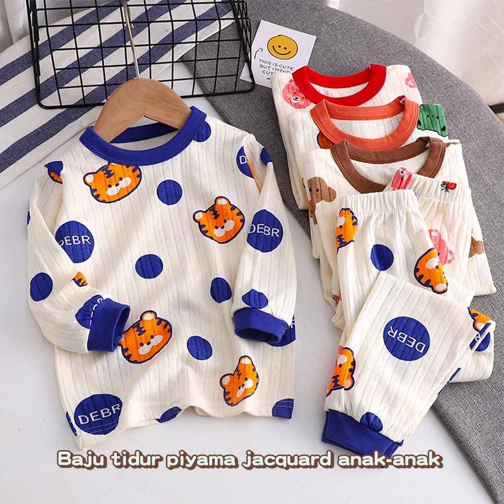 Lakhu Piyama Bayi Set Laki Laki Perempuan Baju Tidur Anak Setelan Piyama Bayi Lengan Panjang Lucu Import