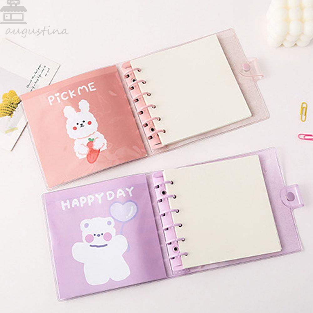Agustinina Binder Notebook Portable Harian Kpop Idols Kartu Agenda Planner Kertas Isi Ulang Kartun Perlengkapan Alat Tulis