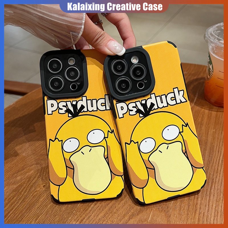 Casing Ponsel Bahan Kulit Garis Untuk IPhone 14Plus 14 Pro Max 13 Pro Max 12Pro 11xr Xs Max7 8 Plus Motif Pokemon Soft Back Cover