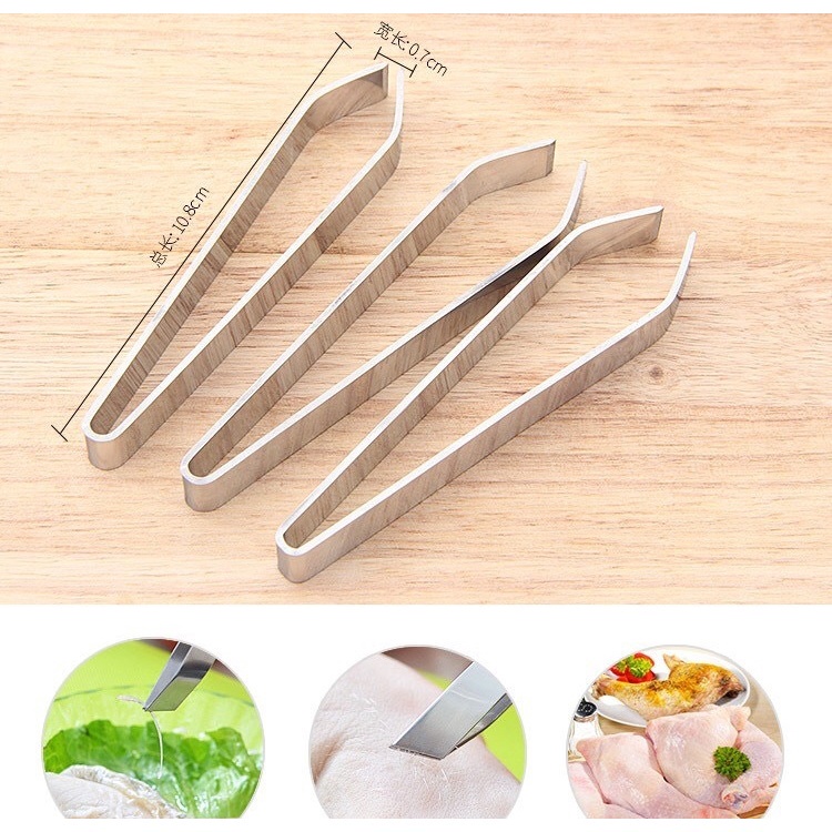 HM 207 Pinset Stainless Steel Ukuran Besar - Pinset Pencabut Tulang Ikan Bulu Ayam Seafood dan Hewan