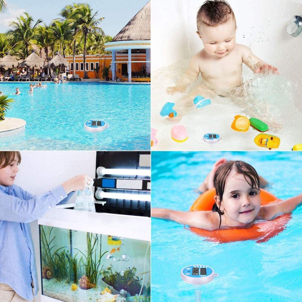 Lanfy Floating Thermomete LCD Display Bak Air Panas Kolam Pengukur Suhu Sensor Suhu Pengukur Meter Mandi Kolam Renang Thermomete