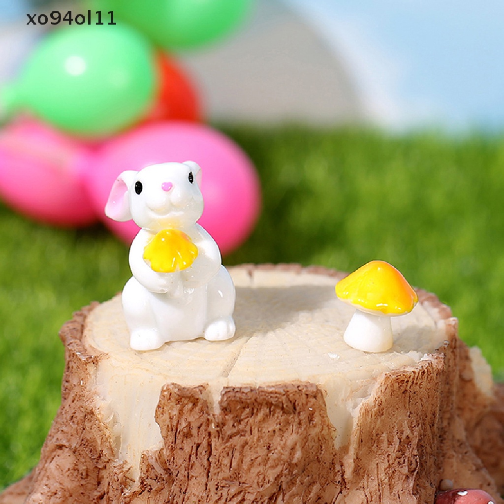 Xo 1Pc Patung Kelinci Model Hewan Pemandangan Mikro Dekorasi Rumah Miniatur OL