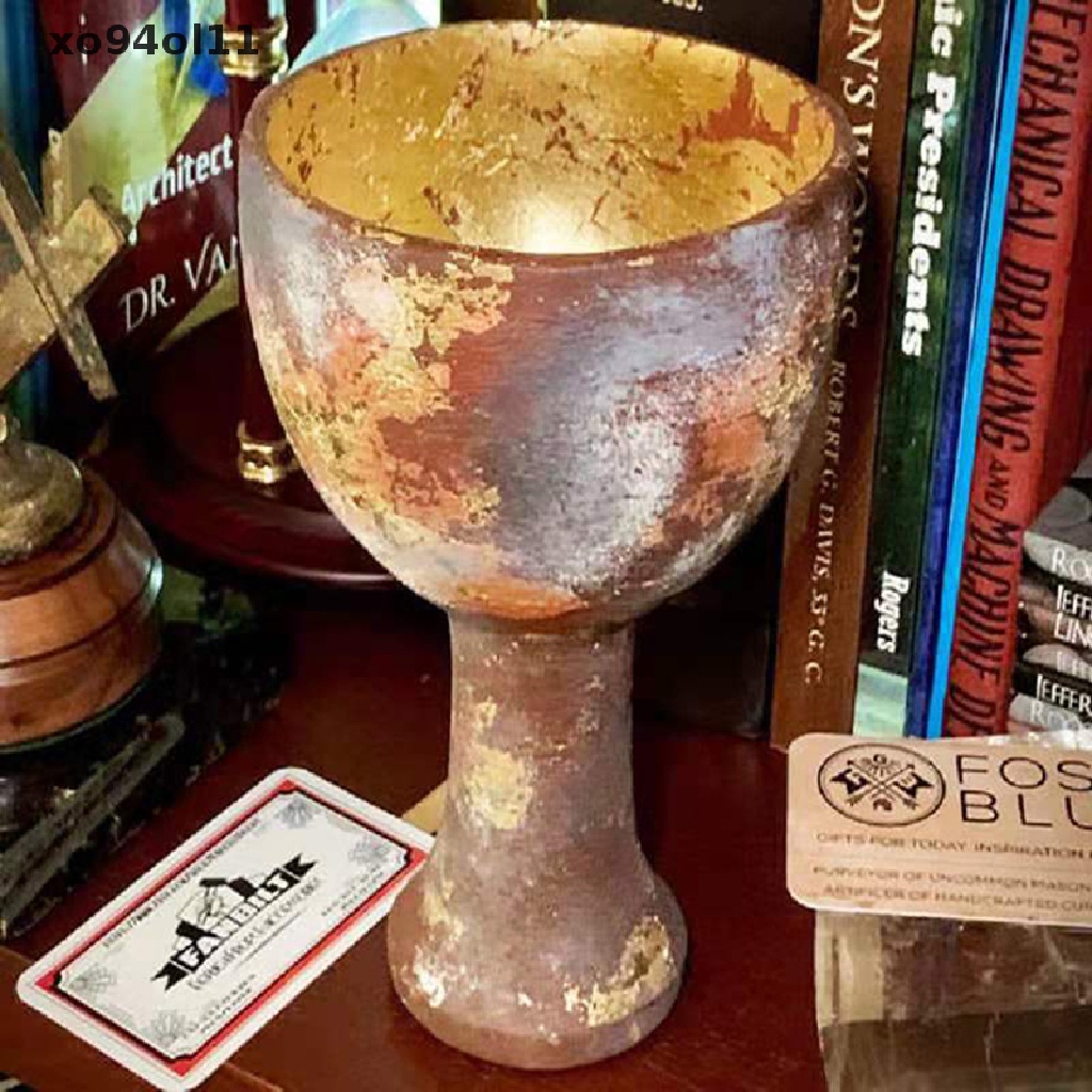 Xo Indiana Jones Holy Grail Cup Decor Kerajinan Resin Untuk Properti Bermain Peran Halloween OL